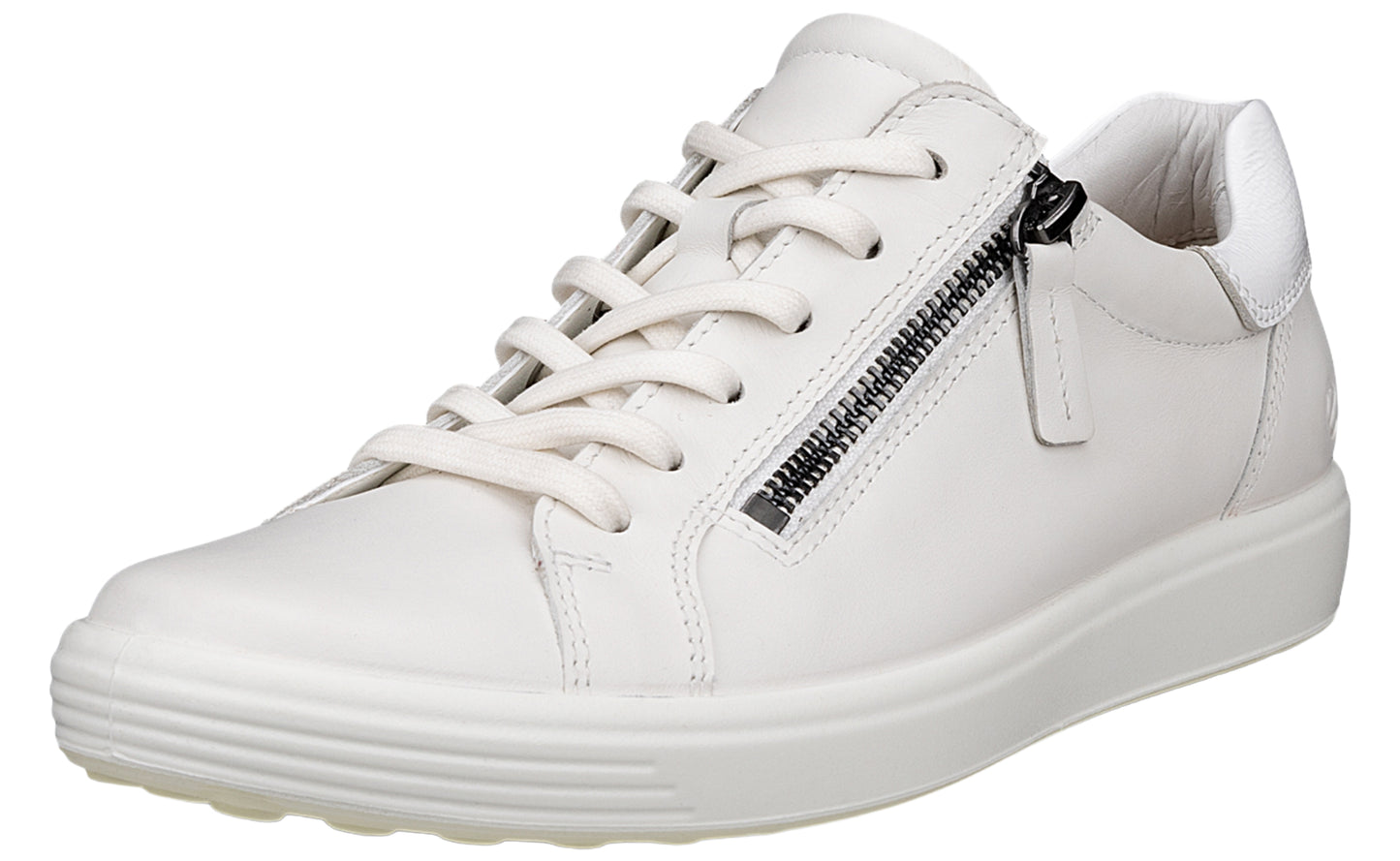 ecco soft vii zip w 490553 white womens fashion trainers left
