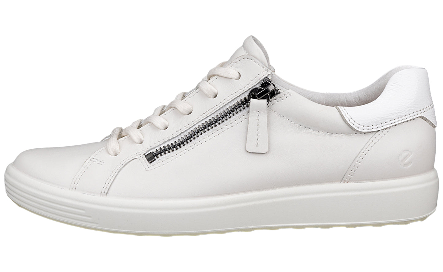 ecco soft vii zip w 490553 white womens fashion trainers left1