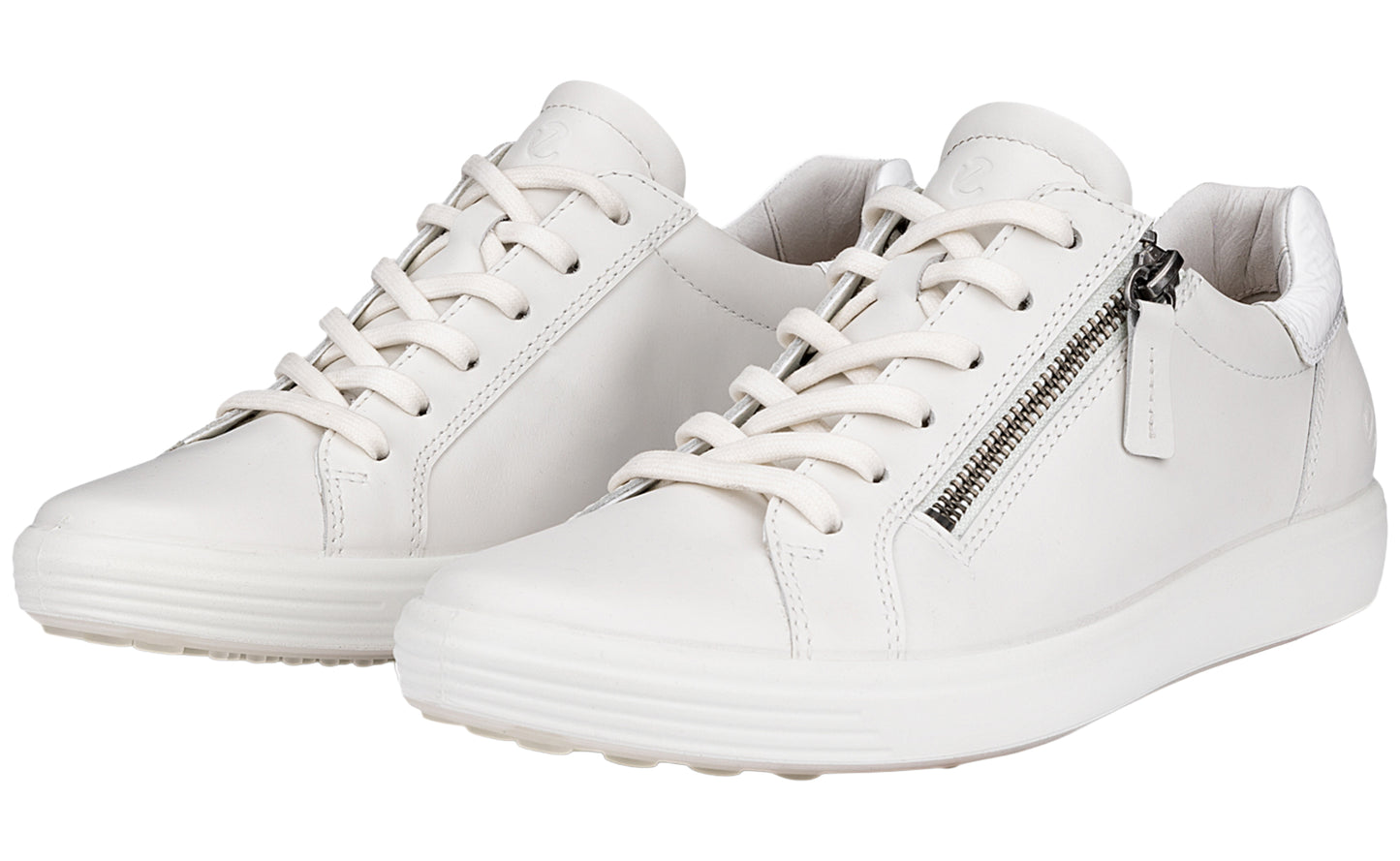 ecco soft vii zip w 490553 white womens fashion trainers left2