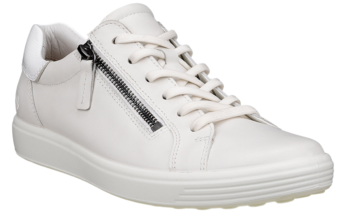 ecco soft vii zip w 490553 white womens fashion trainers right