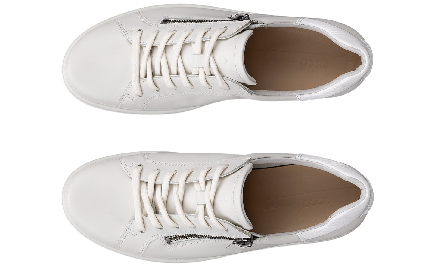 ecco soft vii zip w 490553 white womens fashion trainers top