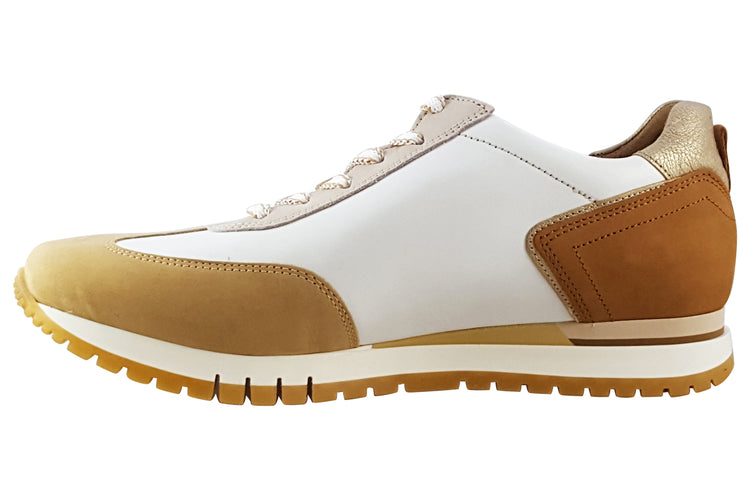 Gabor Leo 86.375 Weiss/Caramel Womens Fashion Trainers