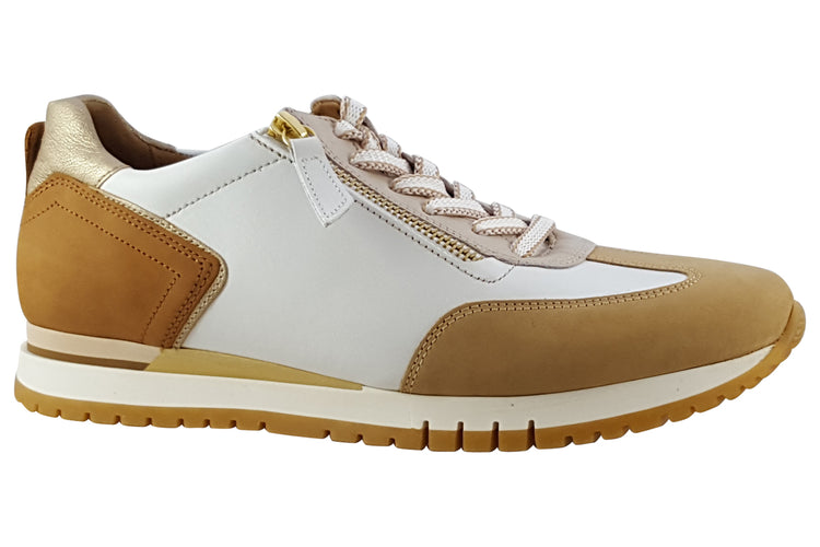 Gabor Leo 86.375 Weiss/Caramel Womens Fashion Trainers