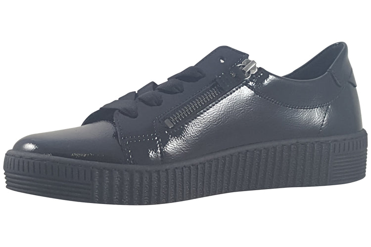 Gabor Wisdom 73.334 Black Patent Womens Fashion Trainers