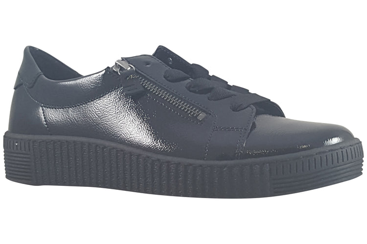 Gabor Wisdom 73.334 Black Patent Womens Fashion Trainers