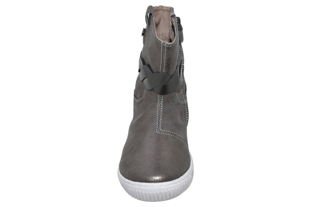 garvalin flow twist grey metallic girls boots top