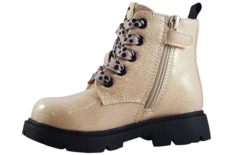 Garvalin Mini Matilde 251340B Girls Boots Cream Sparkle