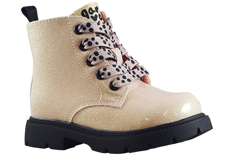 Garvalin Mini Matilde 251340B Girls Boots Cream Sparkle