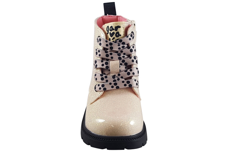 Garvalin Mini Matilde 251340B Girls Boots Cream Sparkle