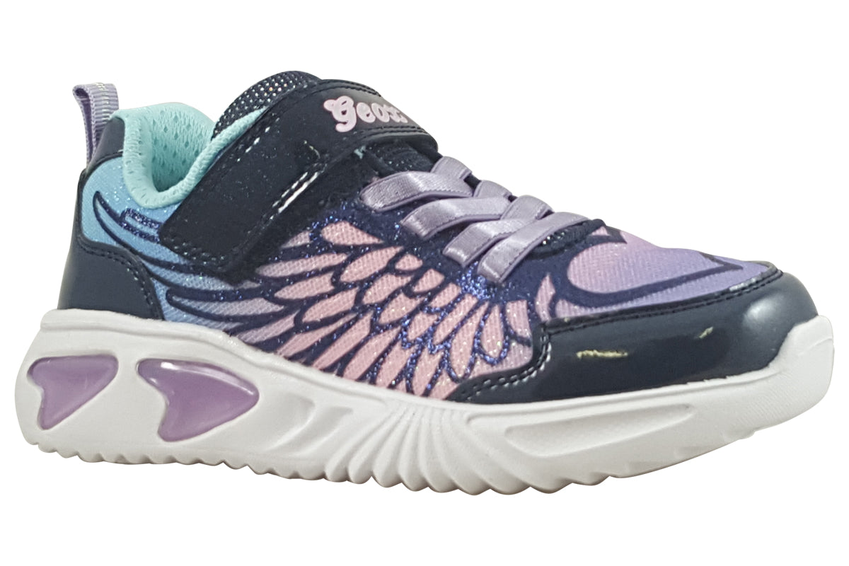 geox assister girl navy lilac girls right