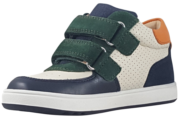 Geox B Biglia Boy B554DA Ivory/Green Boys First Shoes