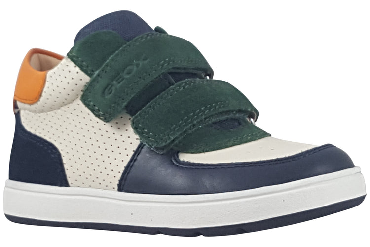Geox B Biglia Boy B554DA Ivory/Green Boys First Shoes