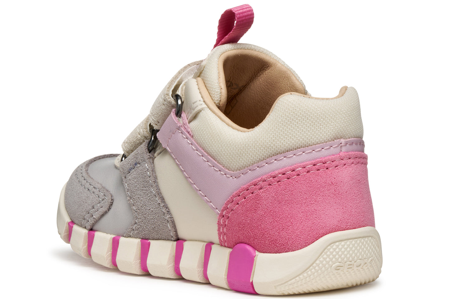 Geox b Iupidoo Girl B3558C Beige/Dark Pink Girls First Shoes