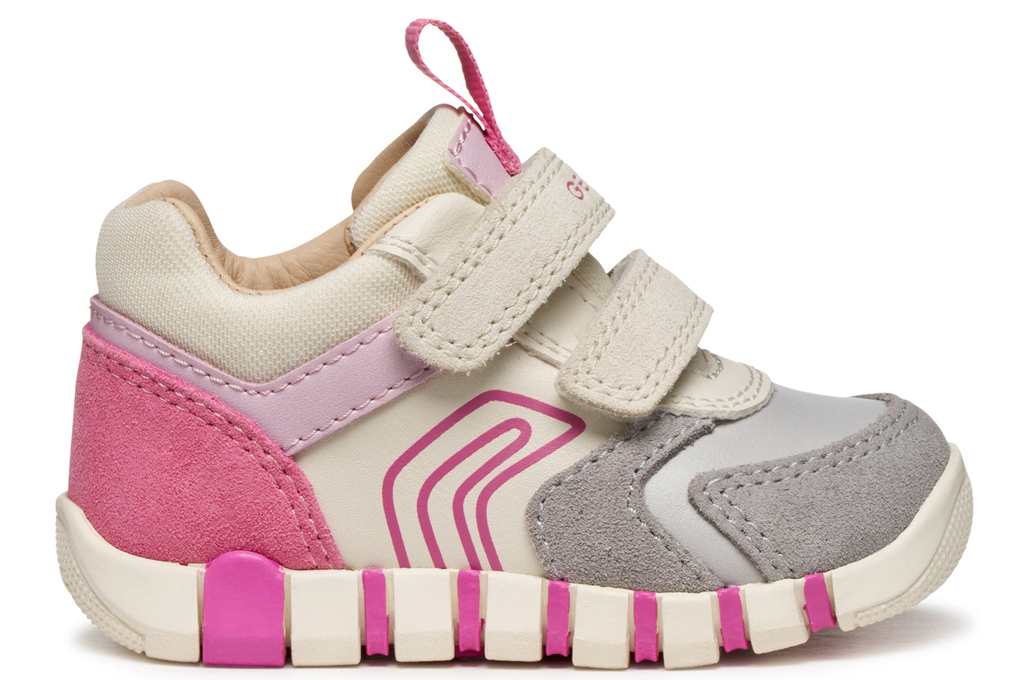 Geox b Iupidoo Girl B3558C Beige/Dark Pink Girls First Shoes