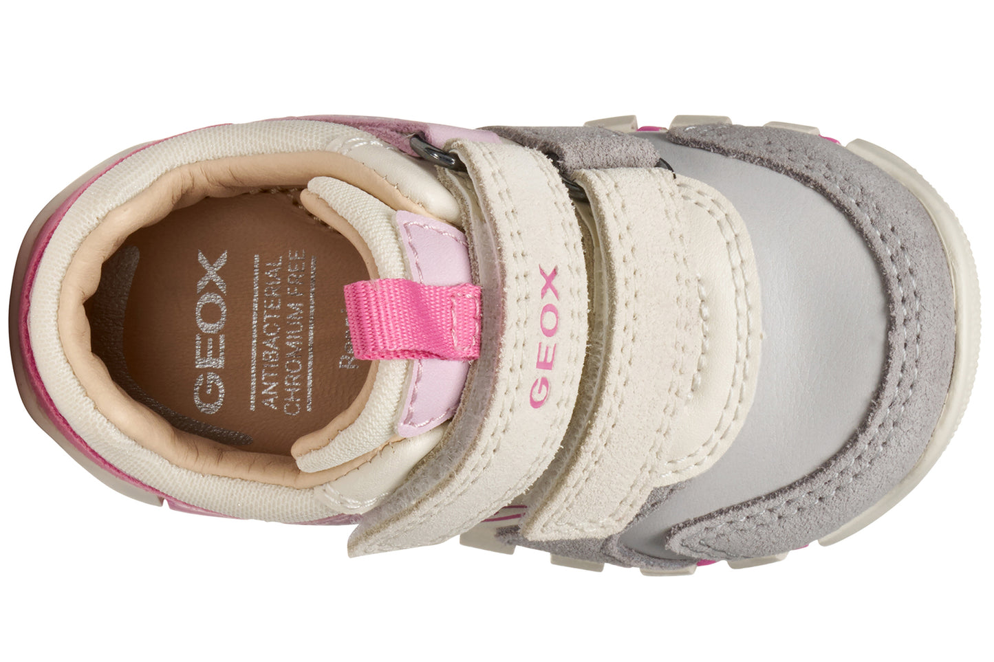Geox b Iupidoo Girl B3558C Beige/Dark Pink Girls First Shoes