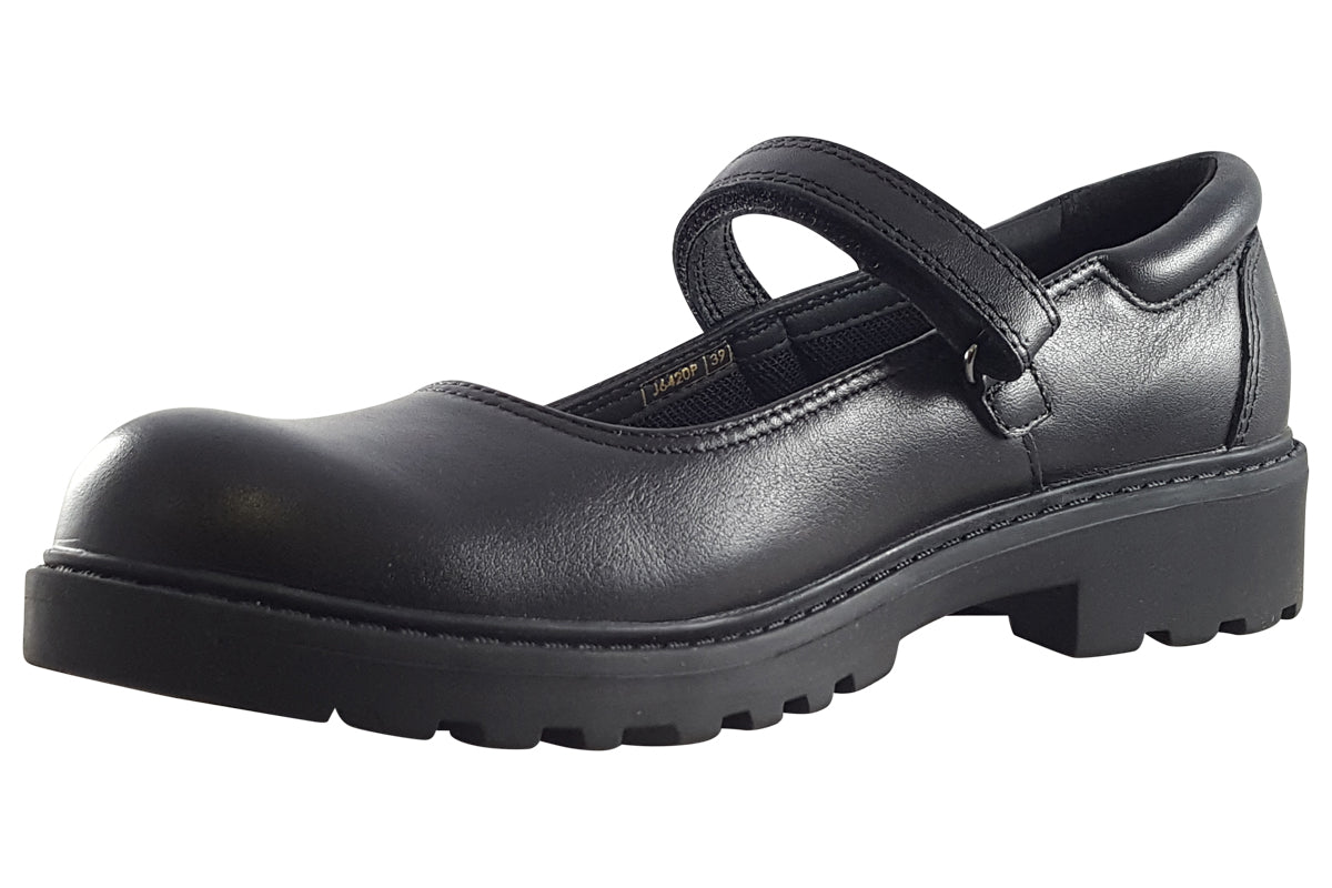 geox casey mj girl black leather girls left