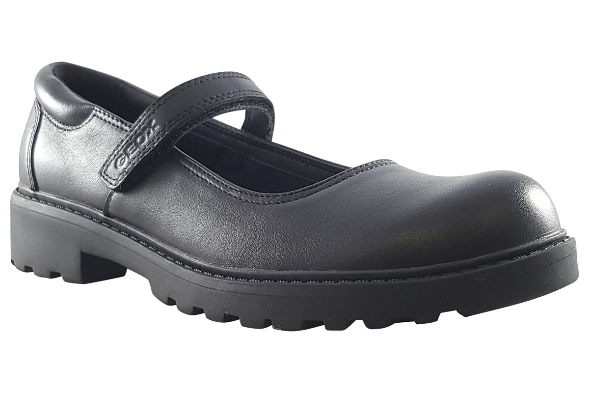 geox casey mj girl black leather girls right
