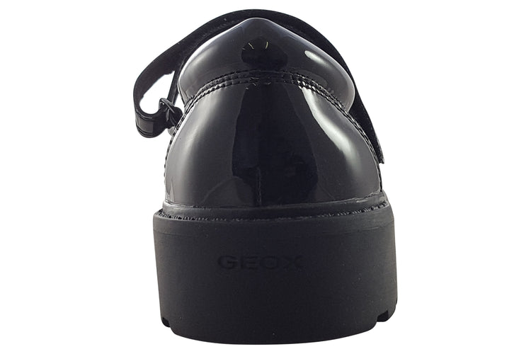 Geox Casey MJ Girl J6420P Black Patent Girls School Shoes