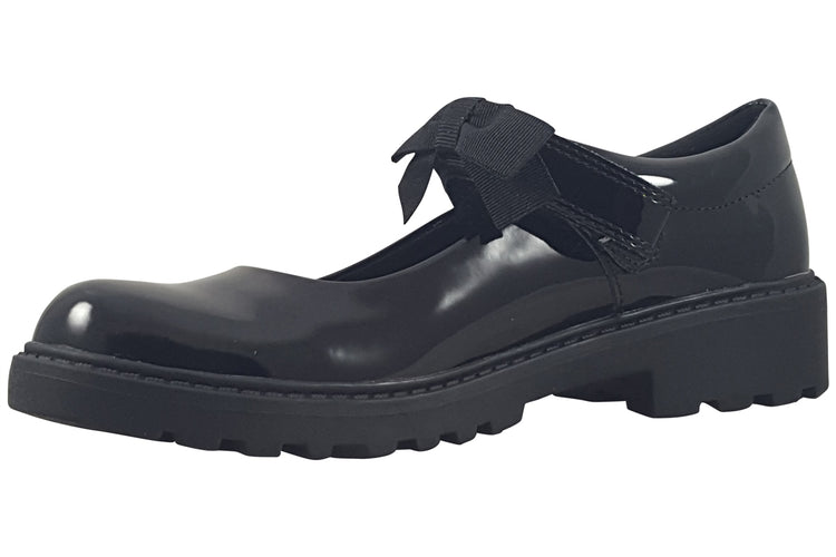 Geox Casey2 MJ Girl J1620E Black Patent Girls School Shoes