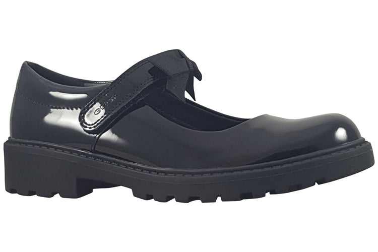 Geox Casey2 MJ Girl J1620E Black Patent Girls School Shoes