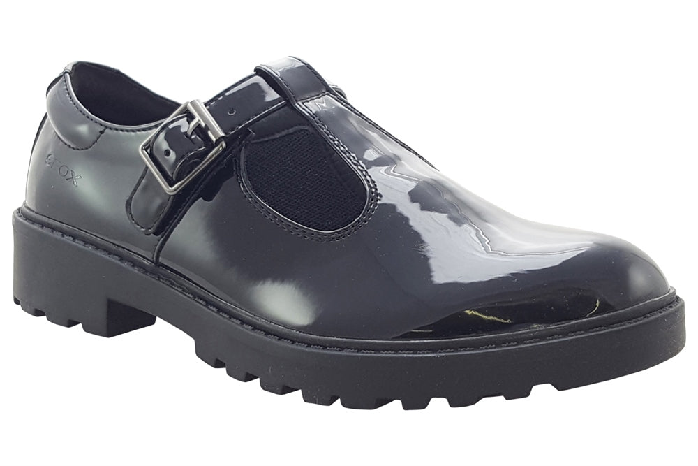 geox g.e j casey black patent girls right
