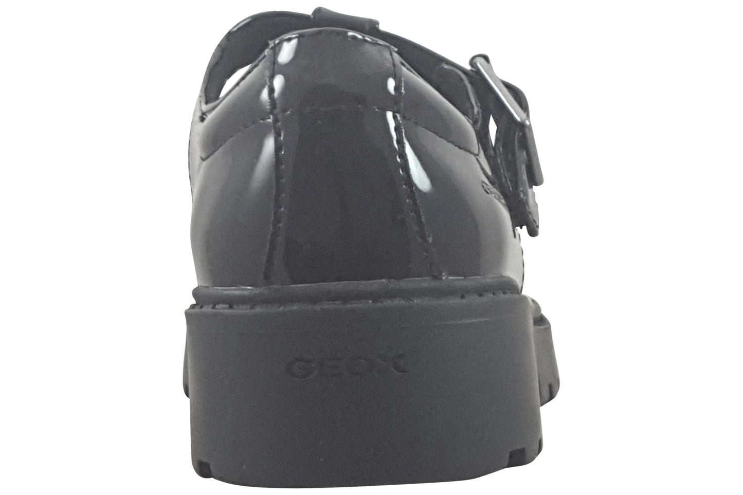 geox g.e j casey girls shoes black patent back