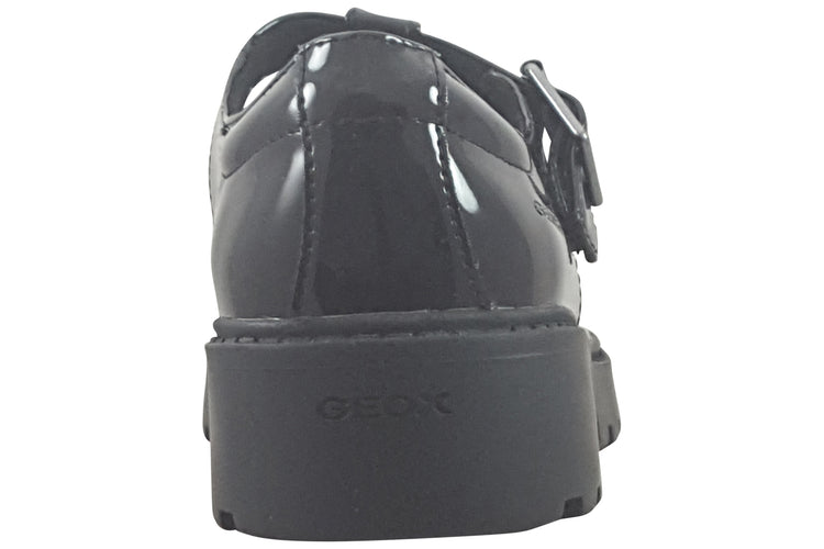 Geox G.C J Casey J0420C Black Patent Girls School Shoes