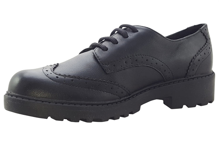 Geox G.N J Casey J6420N Black Girls School Shoes