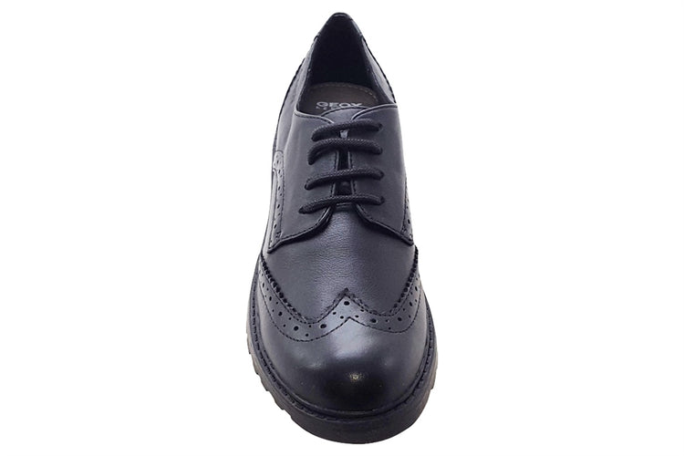 Geox G.N J Casey J6420N Black Girls School Shoes
