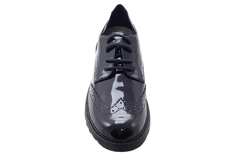 Geox G.N J Casey J6420N Black Patent Girls School Shoes