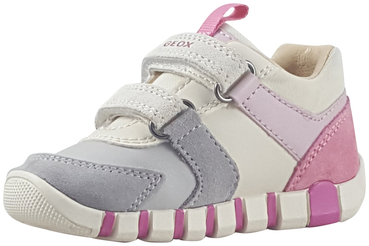 Geox Iupidoo Girl B3558C Grey/Fuchsia Girls First Shoes