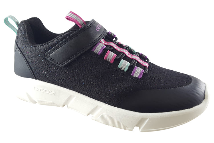 Geox J Aril GB J16DLB Black/Multi Girls Sports