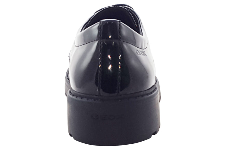 Geox G.C J Casey J0420C Black Patent Girls School Shoes
