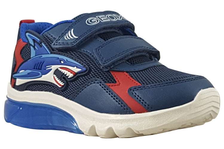 Geox J Ciberdron Shark J55LBB Navy/Red Boys Sports