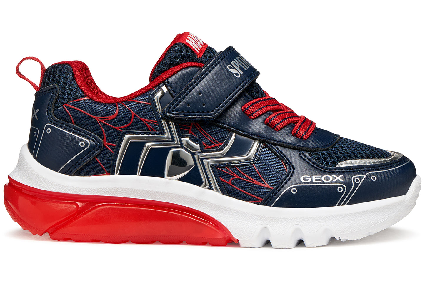 Geox J Ciberdron Spider  J65LBC Navy/Red Boys Sports