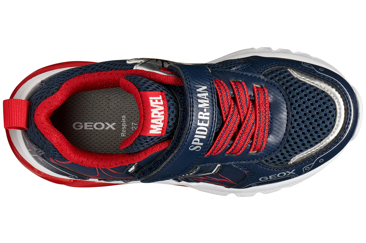 Geox J Ciberdron Spider  J65LBC Navy/Red Boys Sports
