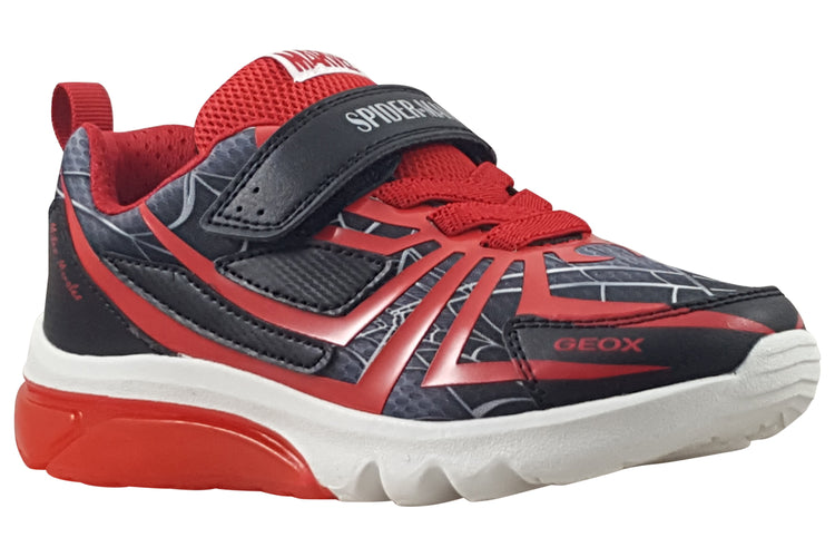 Geox J Ciberdron Spidey J55LBG Black/Red Boys Sports