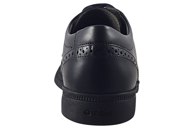 Geox J Federico Brogue Black Boys School Shoes