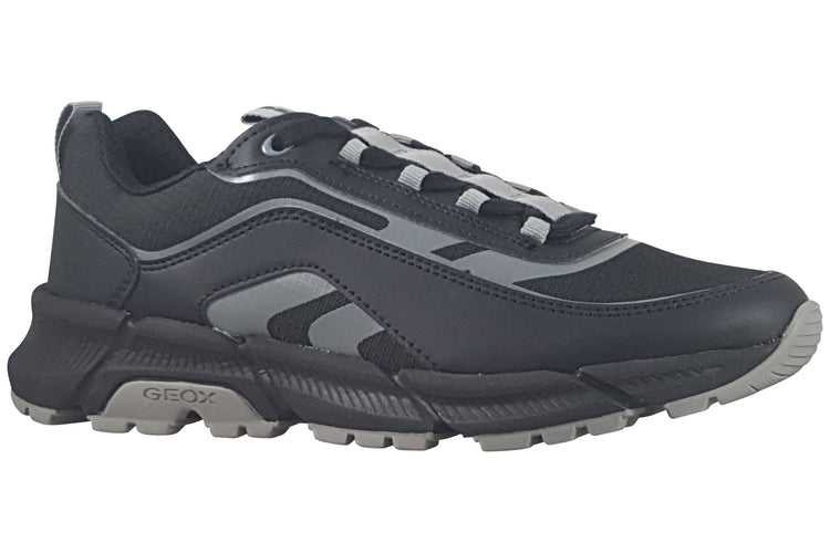 Geox J Flexyper Plus J56MVB Black Boys School Shoes