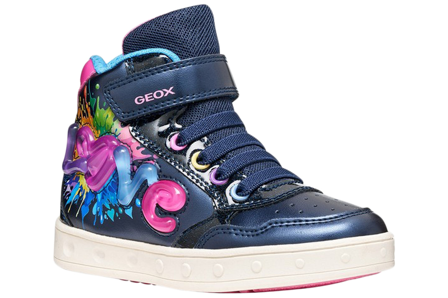 Geox J Skylin Girl 2 J668WB Navy/Multi Girls Boots