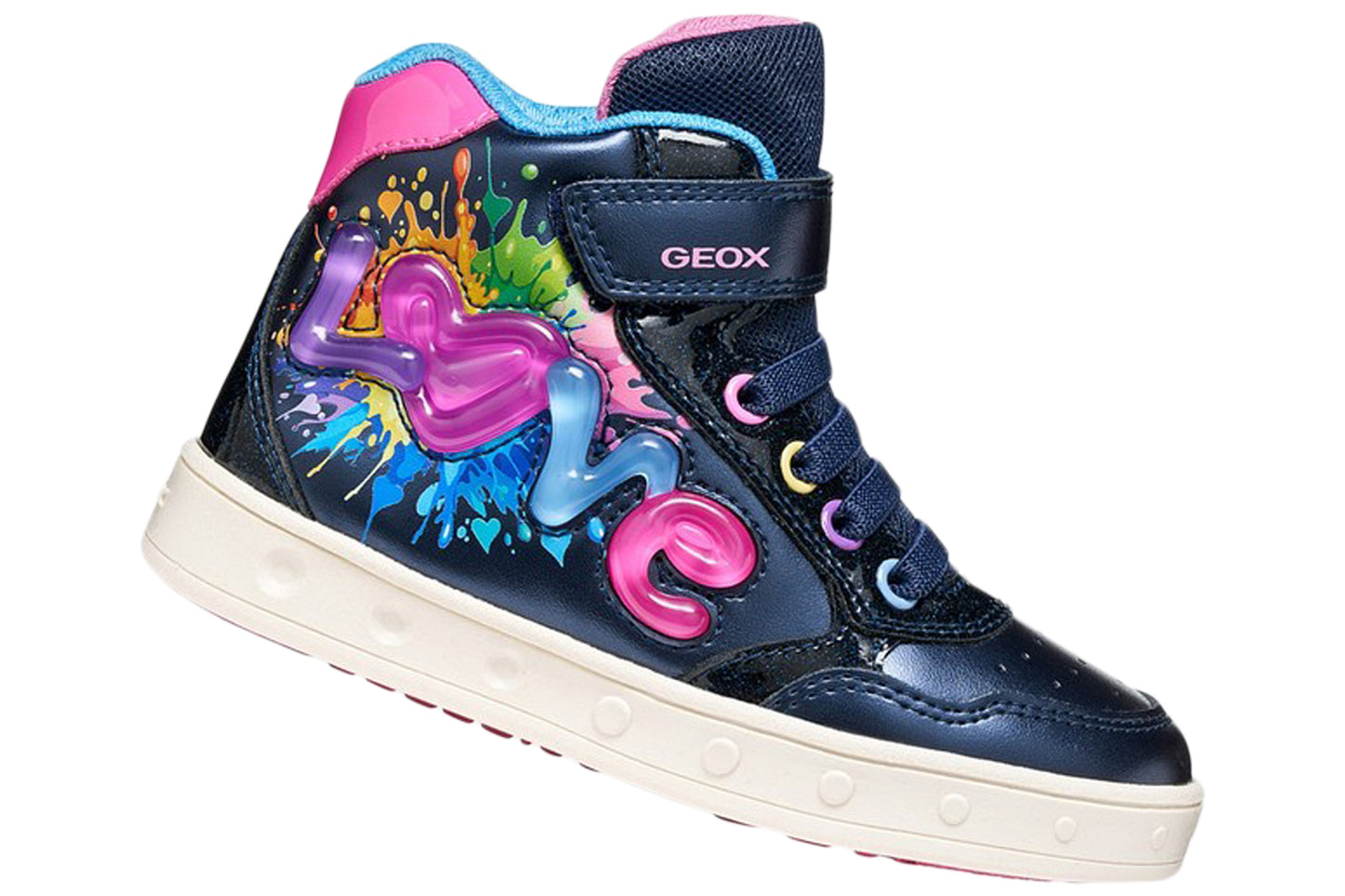 Geox J Skylin Girl 2 J668WB Navy/Multi Girls Boots