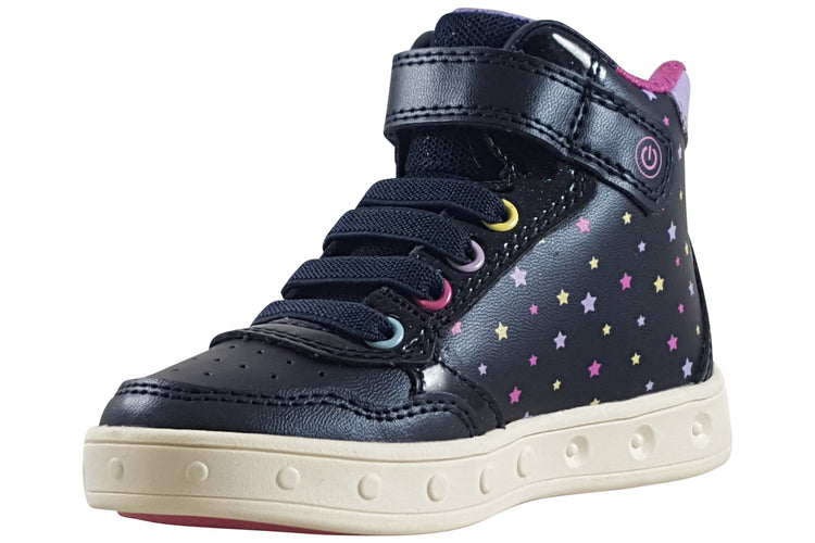 Geox J Skylin Girl J568WB Girls Boots Navy/Multi