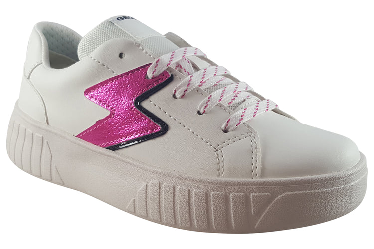 Geox Mikiroshi Girl J45DVA White (Silver) Girls Shoes