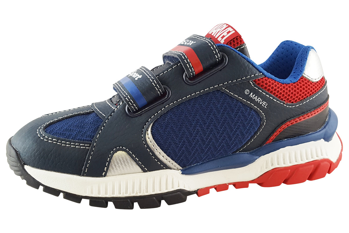 geox spiderman tuono j35axb navy red boys left