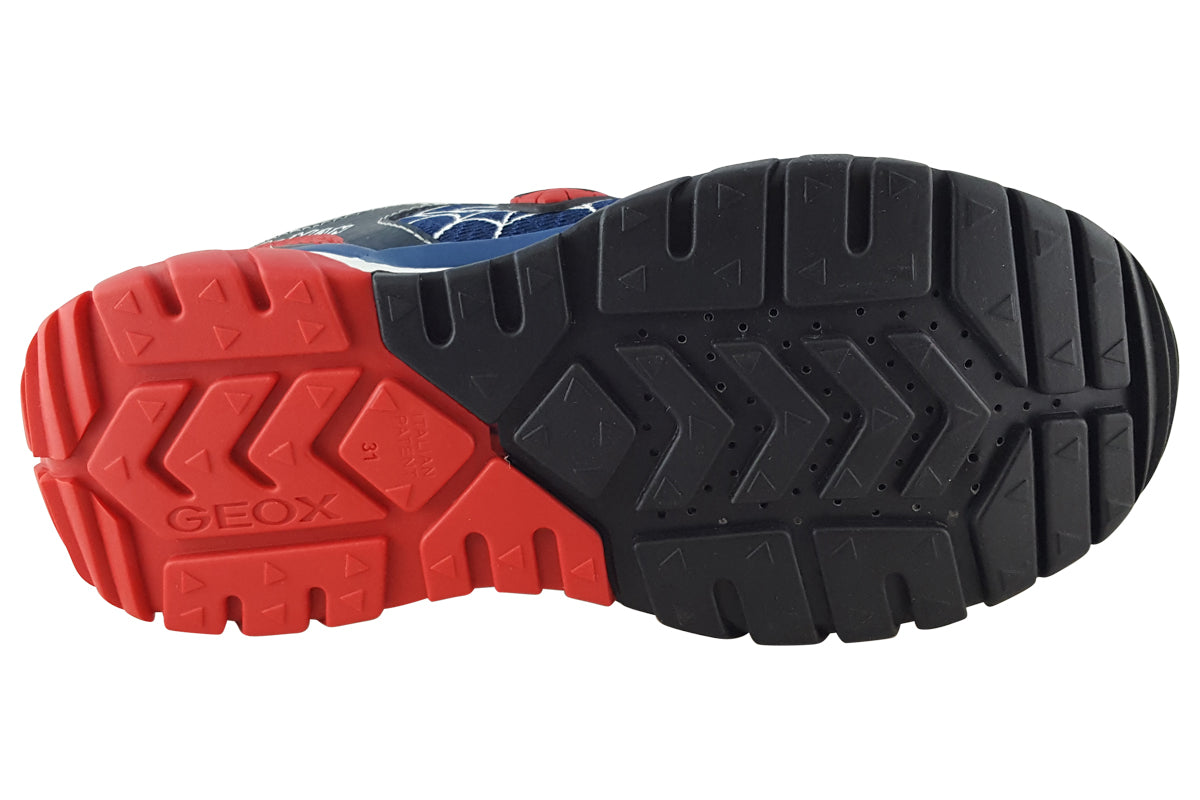 geox spiderman tuono j35axb navy red boys sole
