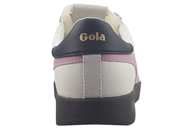 Gola Cyclone Leather CLB743 White/Candy/Black/Dk Gum Womens Fashion Trainers
