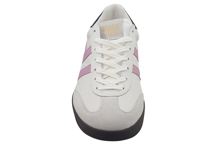 Gola Cyclone Leather CLB743 White/Candy/Black/Dk Gum Womens Fashion Trainers