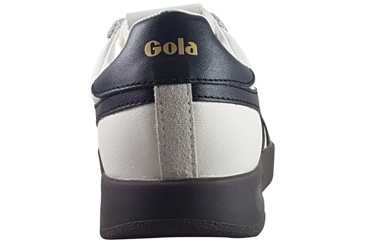 Gola Cyclone Leather CLB743 White/Black/Dark Gum Womens Fashion Trainers