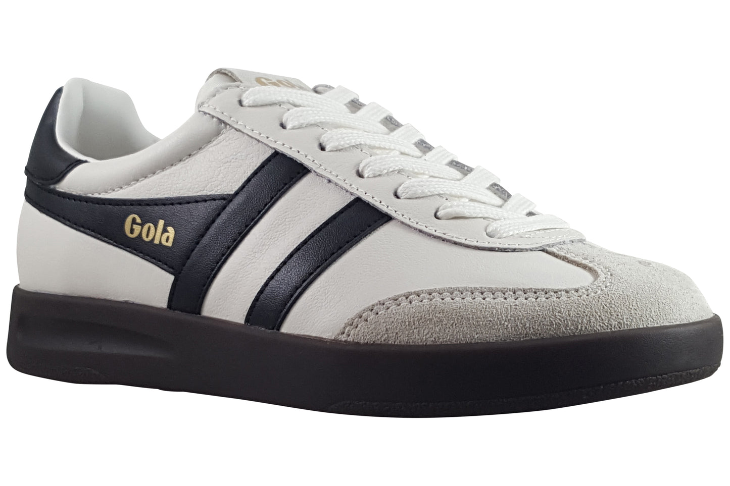gola cylone leather clb743 white black dark gum womens trainers right