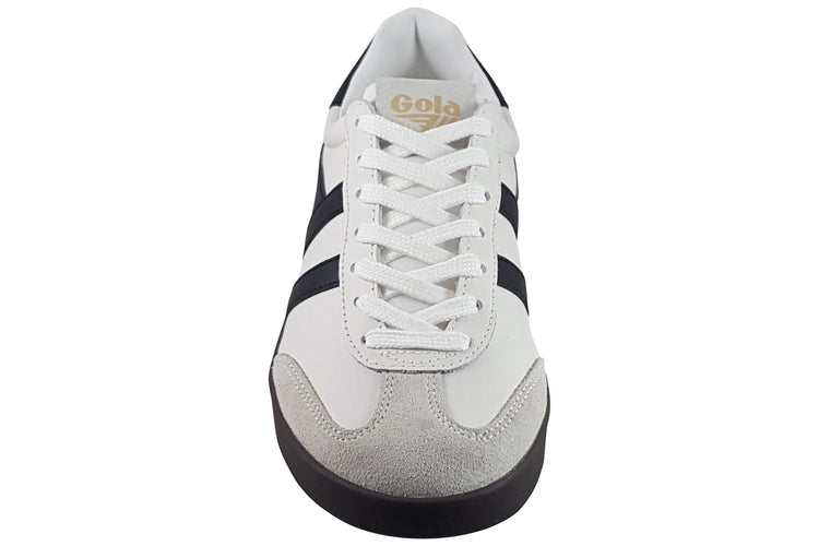 Gola Cyclone Leather CLB743 White/Black/Dark Gum Womens Fashion Trainers